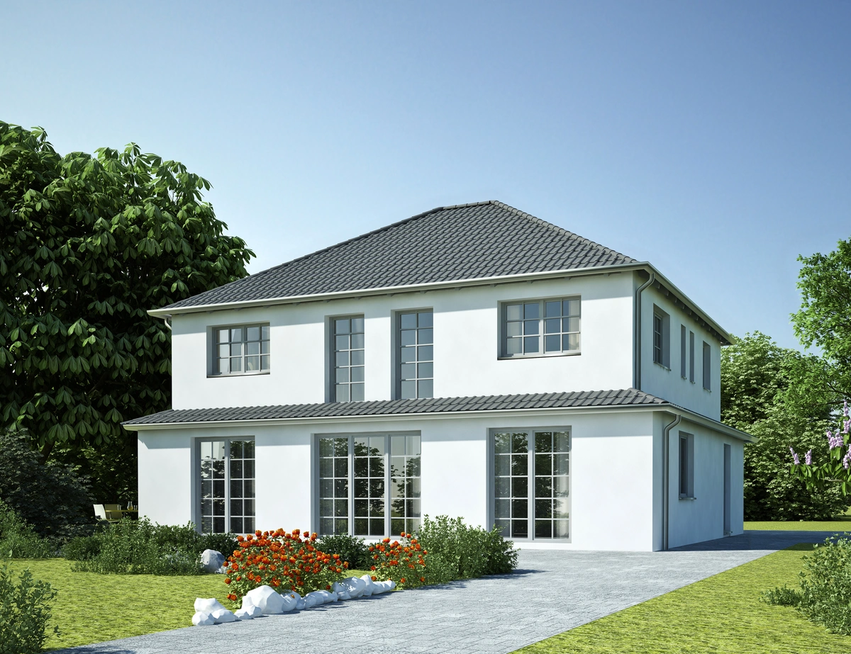 Hip roof type installed on residential home. how to measure roof pitch