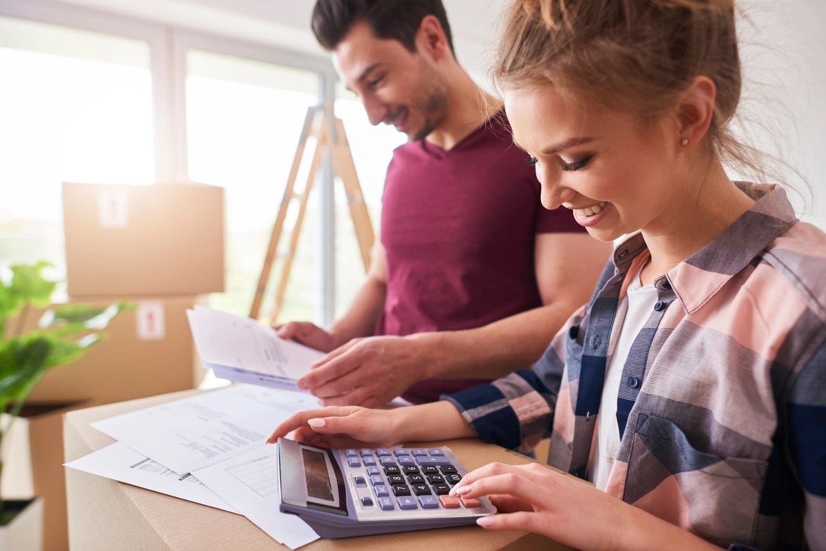 couple doing bills