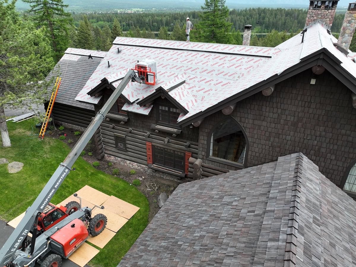 montana roofing solutions team installing roof