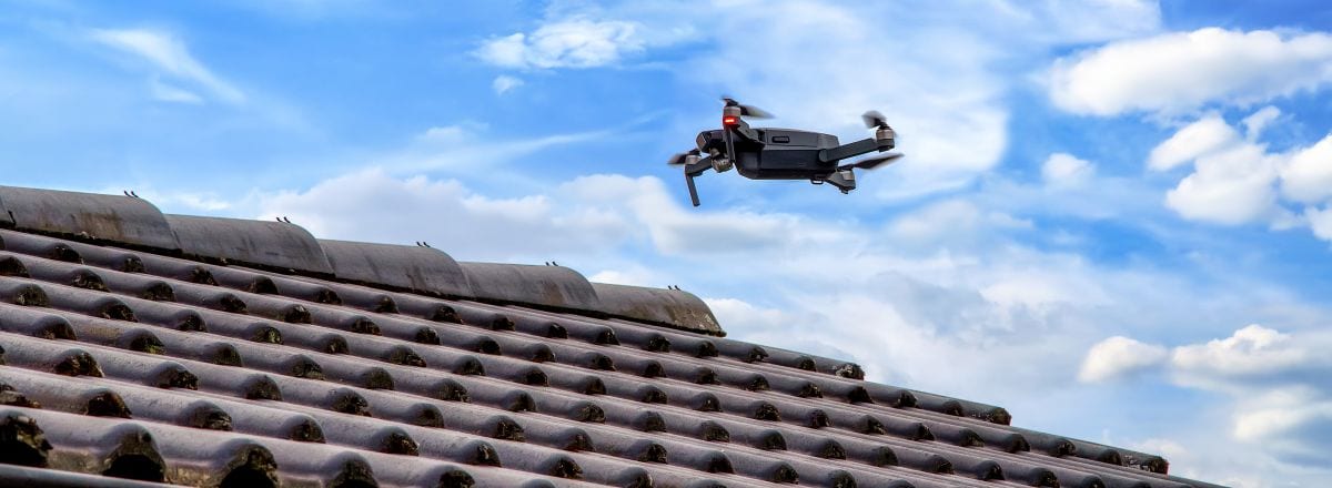 tile roof and drone