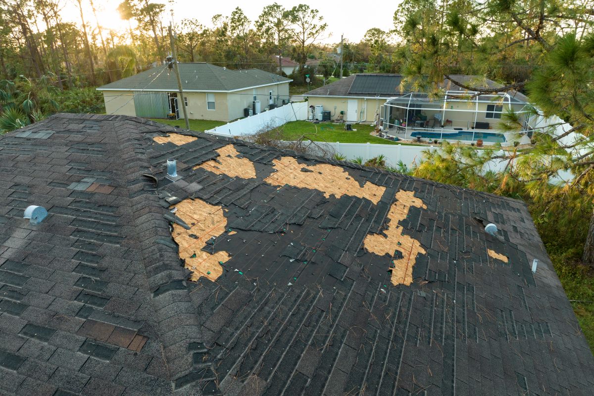 roof insurance claim shingles missing after storm damage